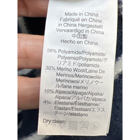 Madewell Small Cozy Navy Walker Long Striped Cardigan Sweater Alpaca Blend Soft - Picture 3 of 7